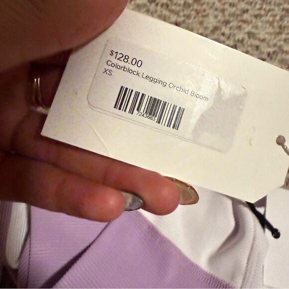 NWT Beach Riot Color-Block Legging Orchid Bloom Purple White- Size XS - Picture 9 of 10